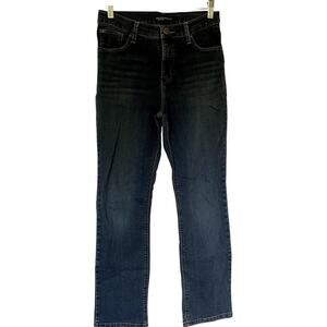 Lee Platinum Label dark wash straight leg jeans blue denim women's size 28